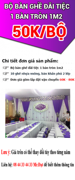 Cho thuê bàn tròn 1m2