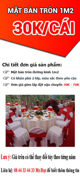 Cho thuê mặt bàn tròn